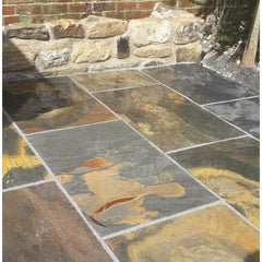 Natural slate pavement